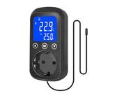 Stytpwra 1 Presa Termostato con Sensore, Presa Regolatore di Temperatura Digitale, Interruttore di Temperatura Impermeabile Spina Europea