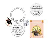 Portachiavi Per Nipote Con Incisione Ispirazionale - Regalo Di Compleanno, Laurea, Natale - Acciaio Inox Argento