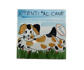 Cartello ATTENTI AL CANE Con Dobermann – Targa Per Cancello 30x21,5 Cm, Plastica Laminata Resistente Alle Intemperie, Segnaletica Divertente