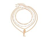 CARISSIMA Collana Donna Oro Giallo 9 Carati - Catena Curb A Spina Di Pesce Intrecciata A 3 Fili - Lunghezza 43 Cm, Elegante Confezione Regalo
