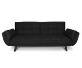 Divano Letto Clic Clac In Velluto Grigio - Samira Ambra 3 Posti Con Piedi Legno | Pronto Letto Ospiti - Foto 2