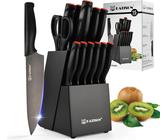 MAURY'S CEPPO CON 6 COLTELLI SMART DA CUCINA IN COLORE NERO
