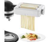 COFUN Accessorio Pasta 3-in-1 Planetaria per KitchenAid - Set sfogliatrice in Acciaio Inox con Lasagne, Fettuccine, e Tagliolini,8 Regolazioni Spessore | Include piastra di guida & Spazzola di Pulizia