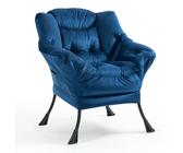 Poltrona Tonda In Velluto Beige Con Gambe Oro - Sedia Moderna Per Camera Da Letto O Salotto - Modello Grace