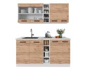 Vicco Cucina Completa R-Line, Rovere Nero/oro Lucido, 160 Cm , PL Antracite | Leroy Merlin